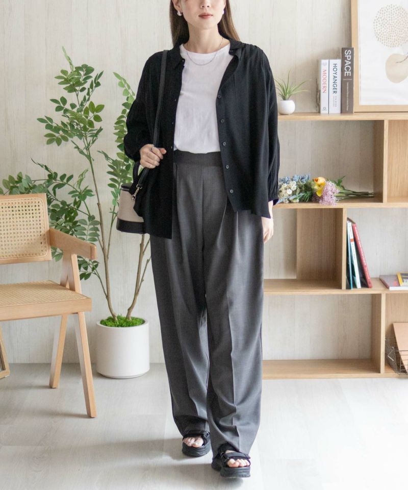 Howdy Marie インドファブリック 7分袖シャーリングチュニック レディース商品画像-18