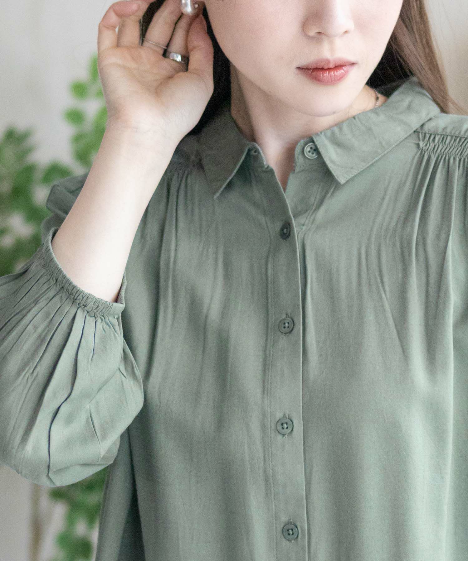 Howdy Marie インドファブリック 7分袖シャーリングチュニック レディース商品サムネイル-20