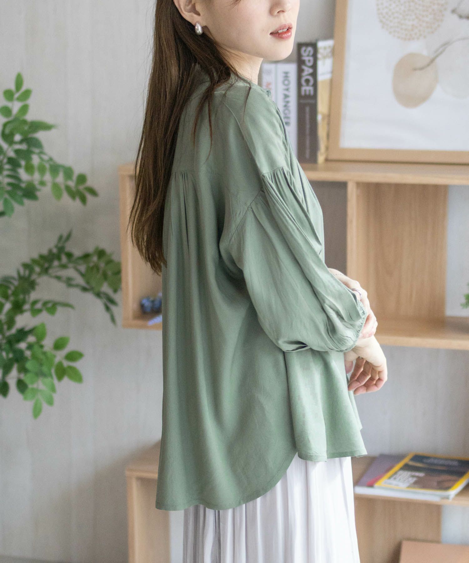 Howdy Marie インドファブリック 7分袖シャーリングチュニック レディース商品サムネイル-21