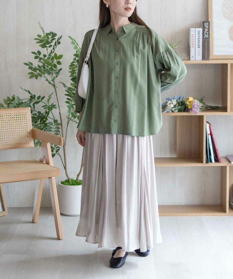 Howdy Marie インドファブリック 7分袖シャーリングチュニック レディース商品画像-22