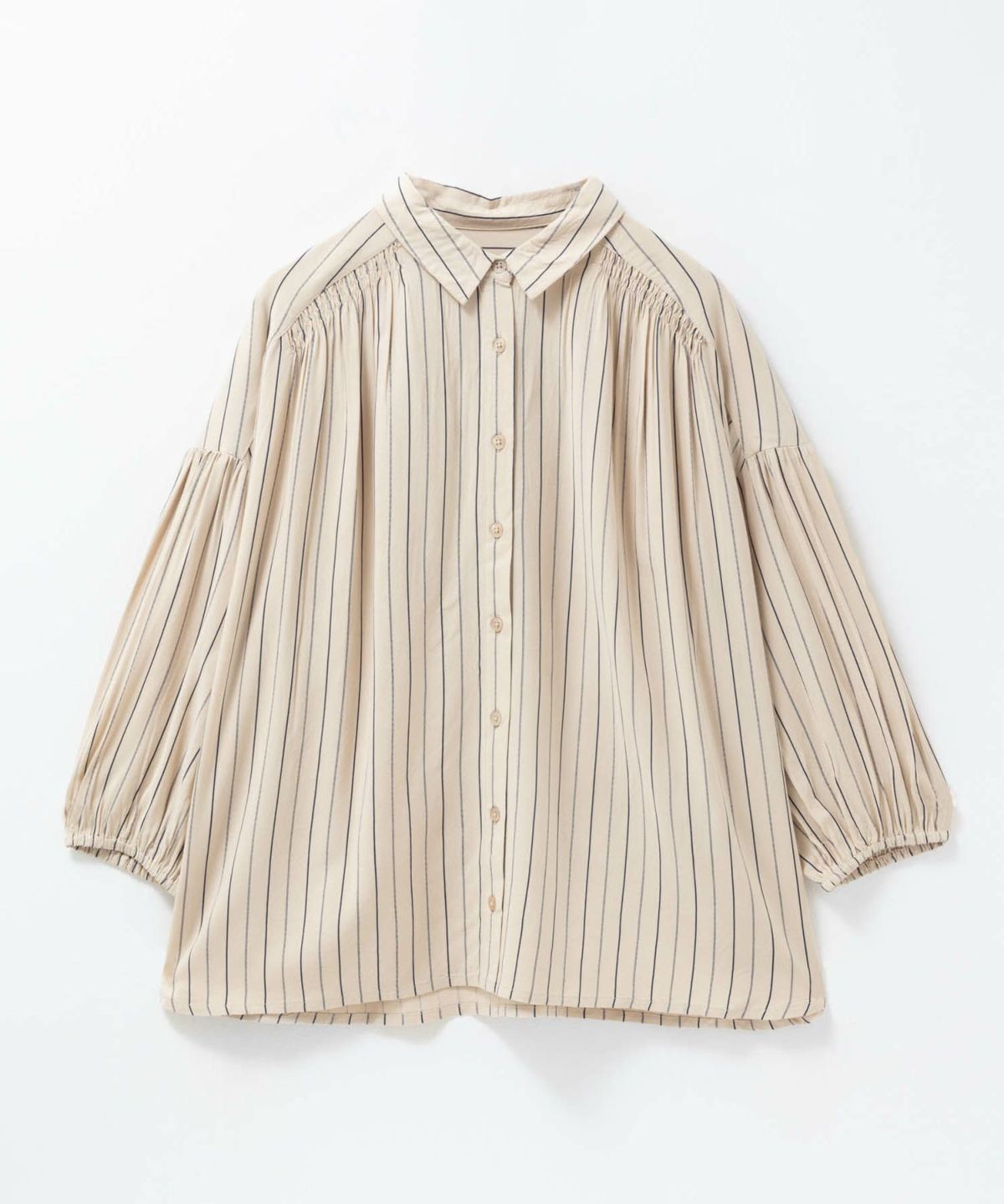 Howdy Marie インドファブリック 7分袖シャーリングチュニック レディース