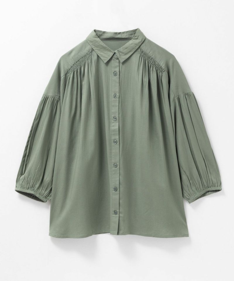 Howdy Marie インドファブリック 7分袖シャーリングチュニック レディース商品画像-29