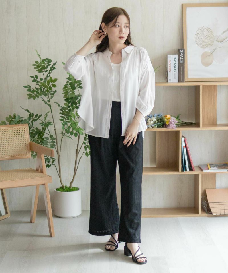 Howdy Marie インドファブリック 7分袖シャーリングチュニック レディース商品画像-34