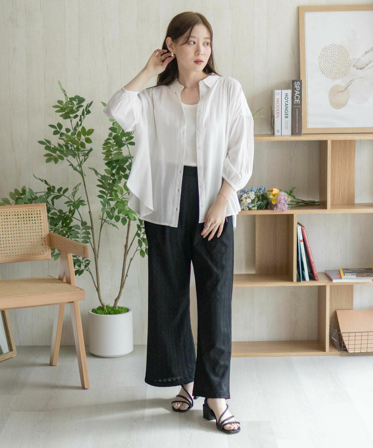 Howdy Marie インドファブリック 7分袖シャーリングチュニック レディース商品サムネイル-34