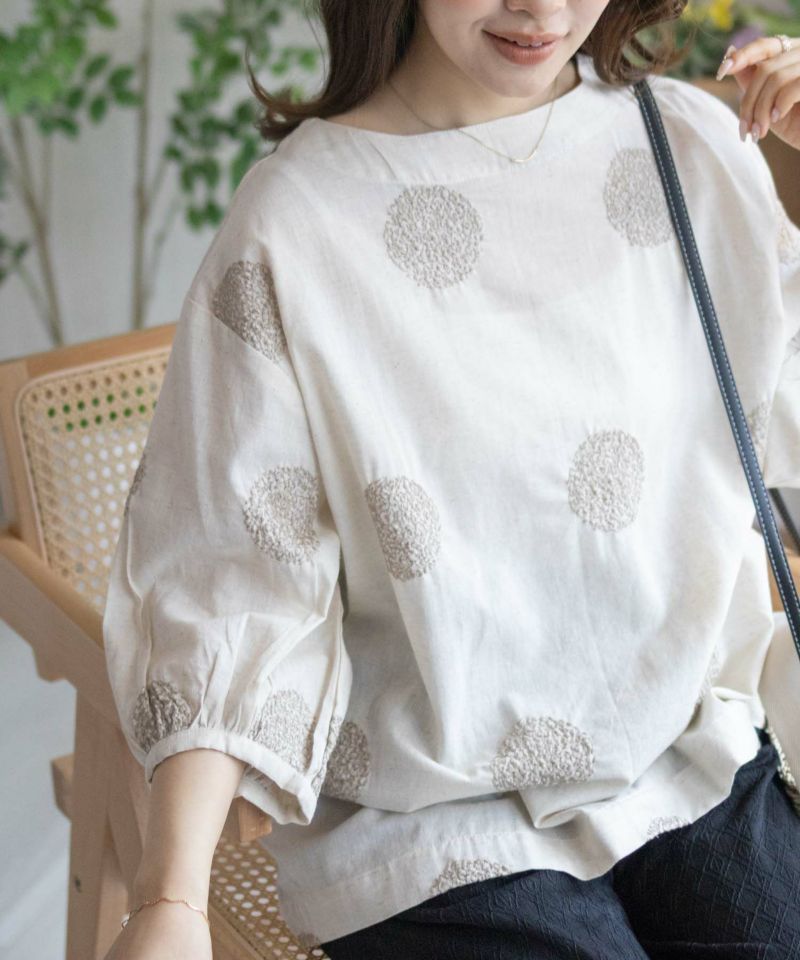 [値下げ]Howdy Marie  インドファブリック 綿麻刺繍プルオーバー レディース商品画像-2