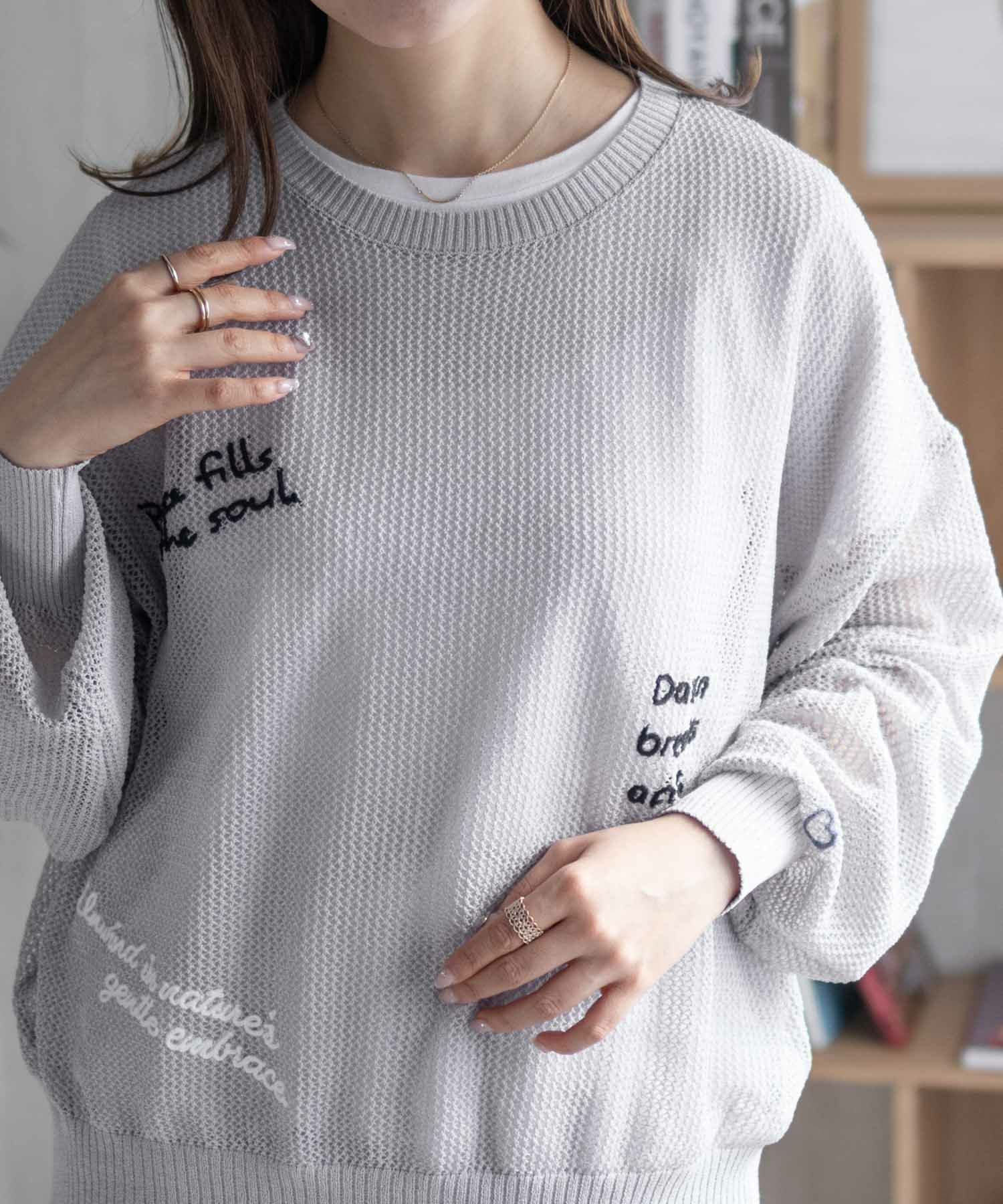 nAvy ランダム刺繍プルオーバー レディース