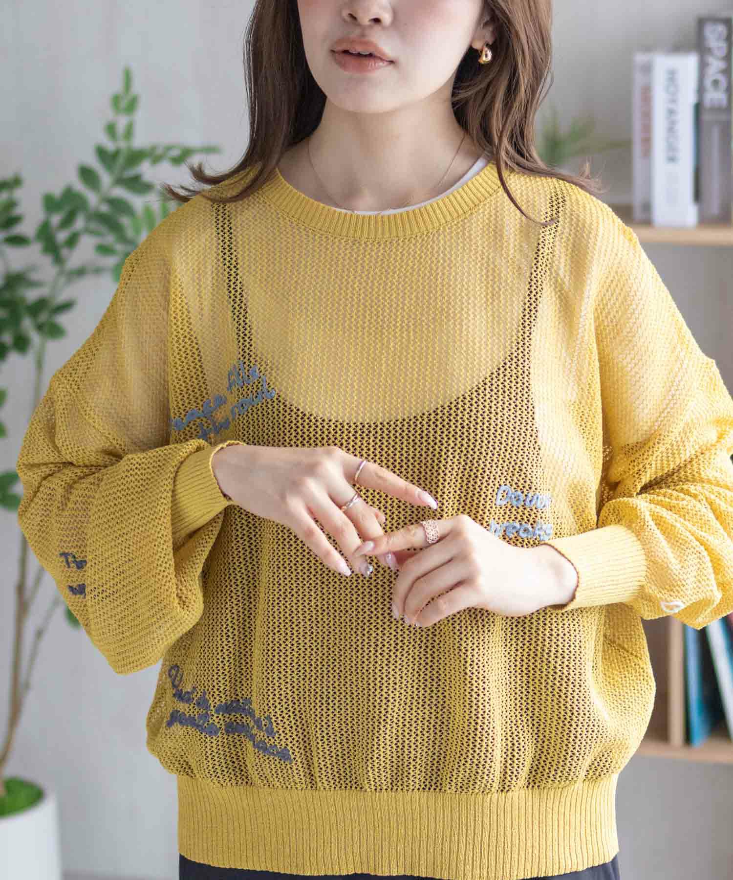 nAvy ランダム刺繍プルオーバー レディース
