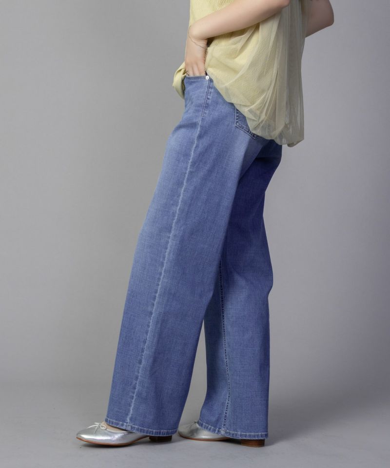 あやのぎ 　wrap denim pants ラップデニムパンツ SHIPS any: ワイド ロールアップ デニム パンツ［SHIPS any