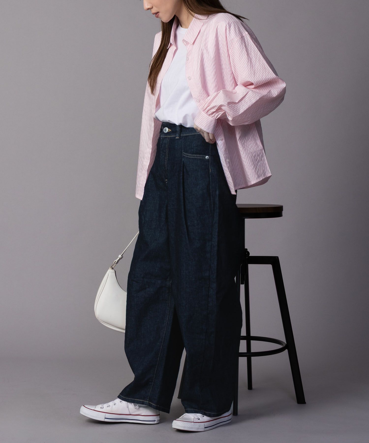 SOMETHING  HANA タックカーブデニムパンツ レディース商品画像-6