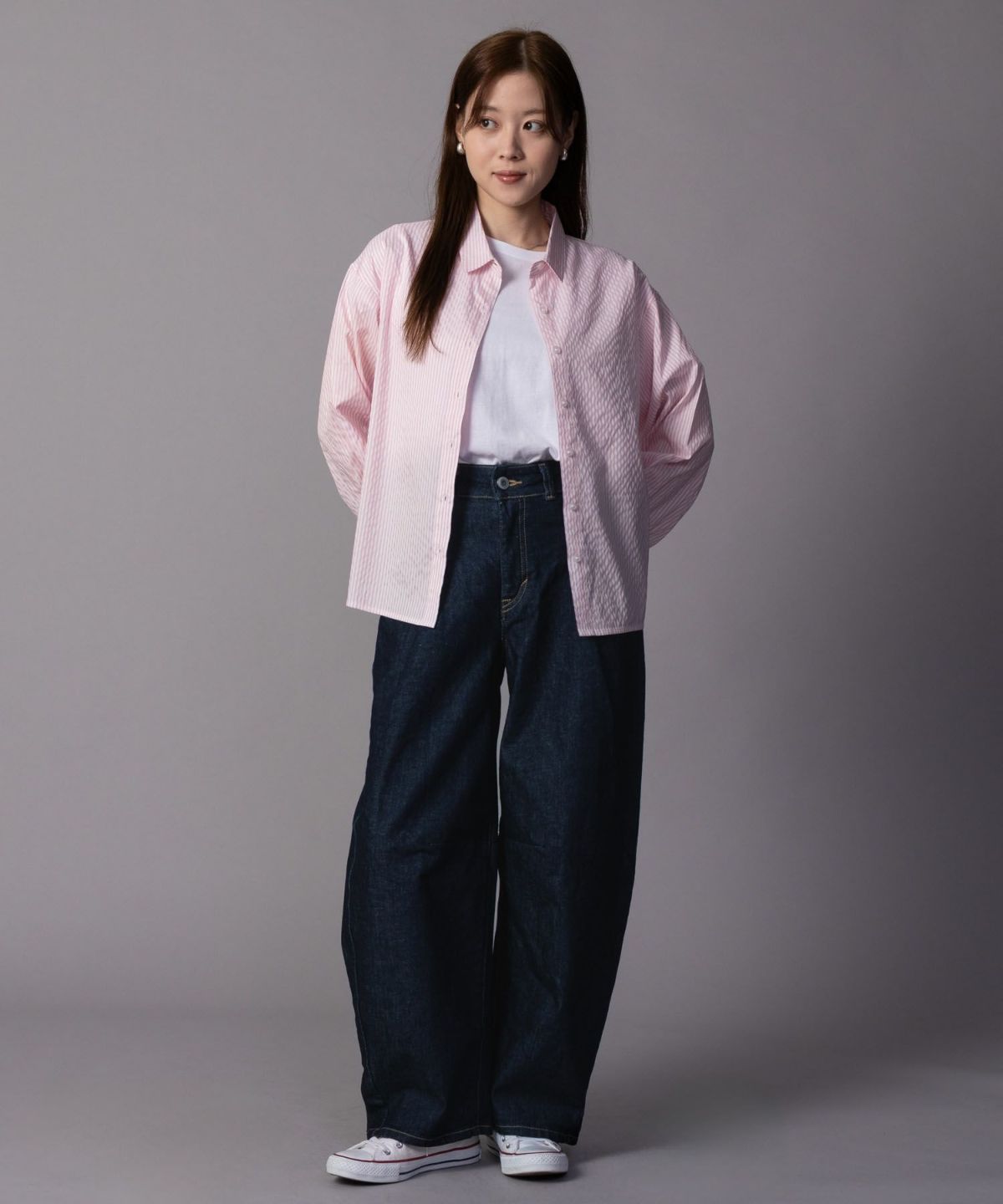 SOMETHING HANA タックカーブデニムパンツ レディース