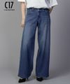 C17 COOL ワイドバギーデニムパンツ レディース