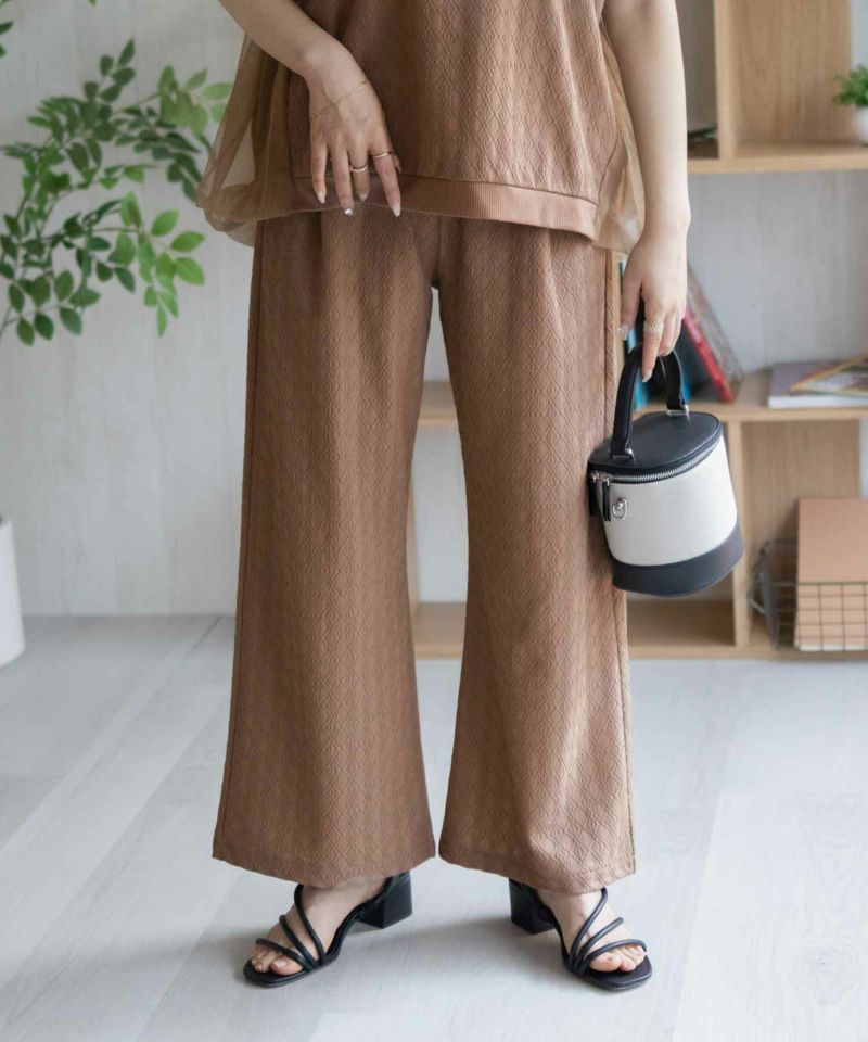 Howdy Marie  ジャガードセミワイドパンツ レディース商品画像-1