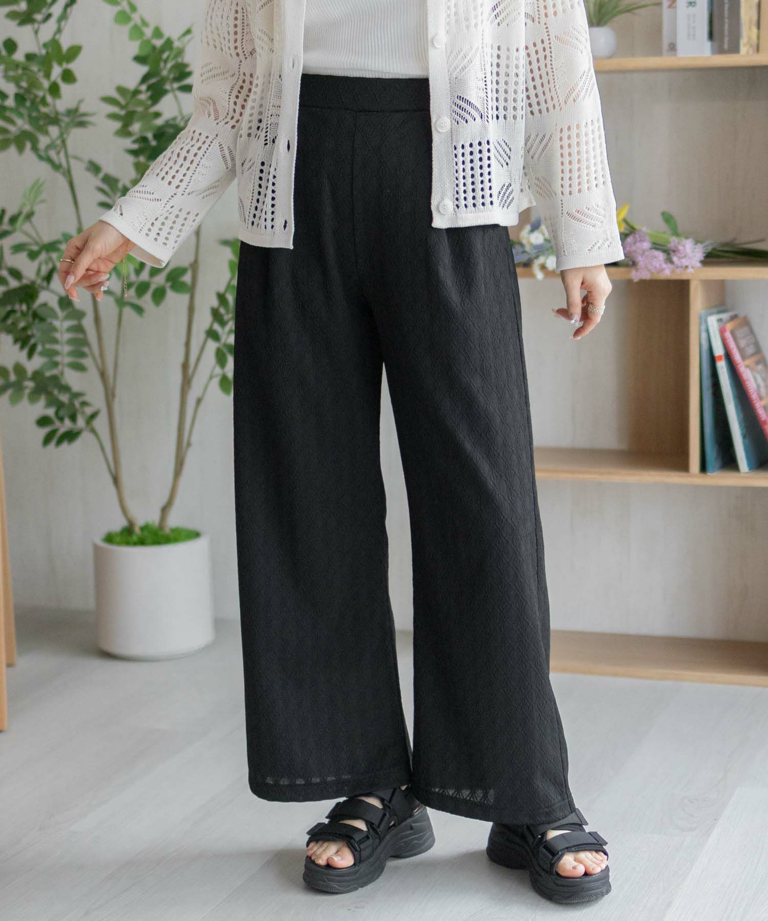 Howdy Marie  ジャガードセミワイドパンツ レディース商品サムネイル-2