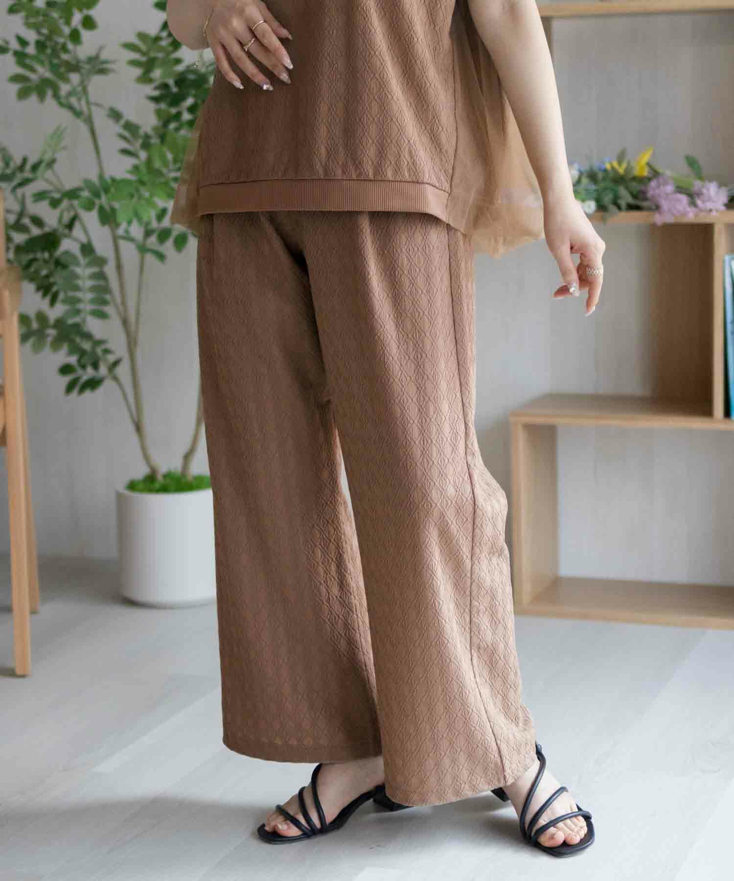 Howdy Marie  ジャガードセミワイドパンツ レディース商品サムネイル-4