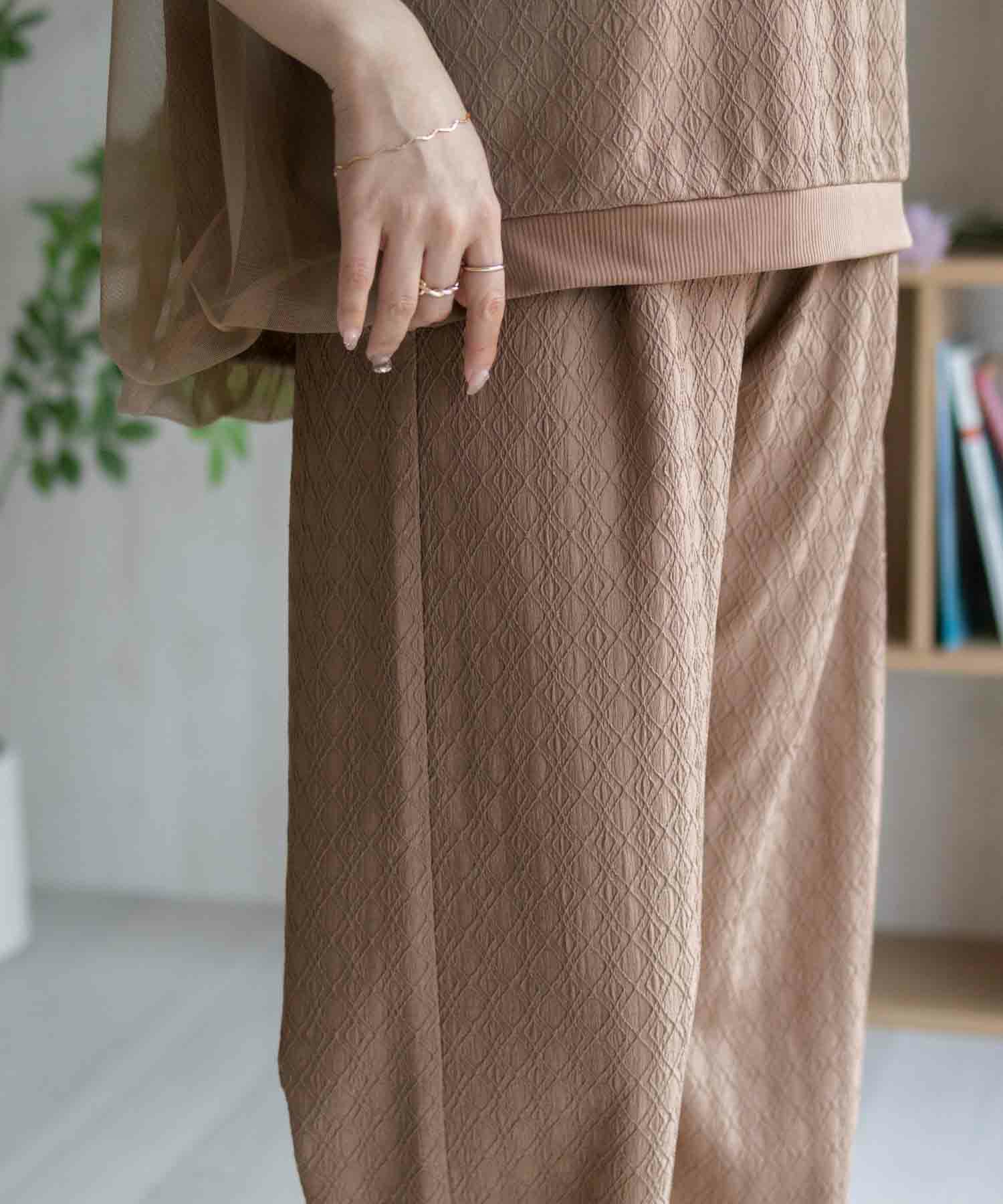 Howdy Marie ジャガードセミワイドパンツ レディース商品画像-5