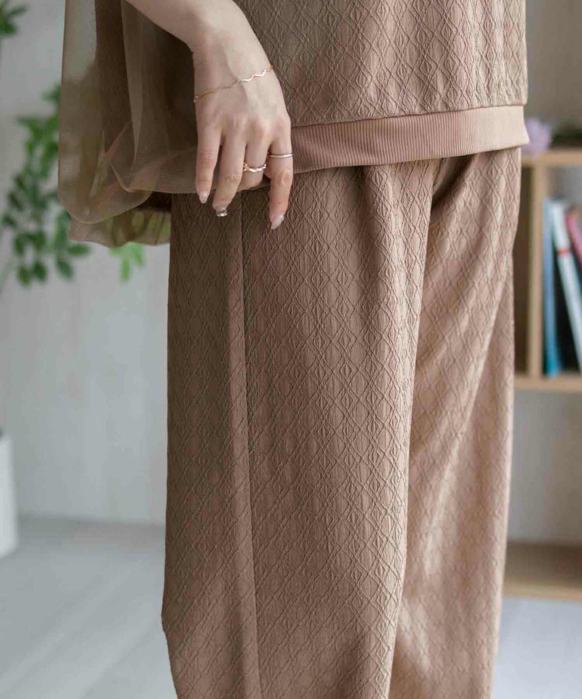 Howdy Marie ジャガードセミワイドパンツ レディース