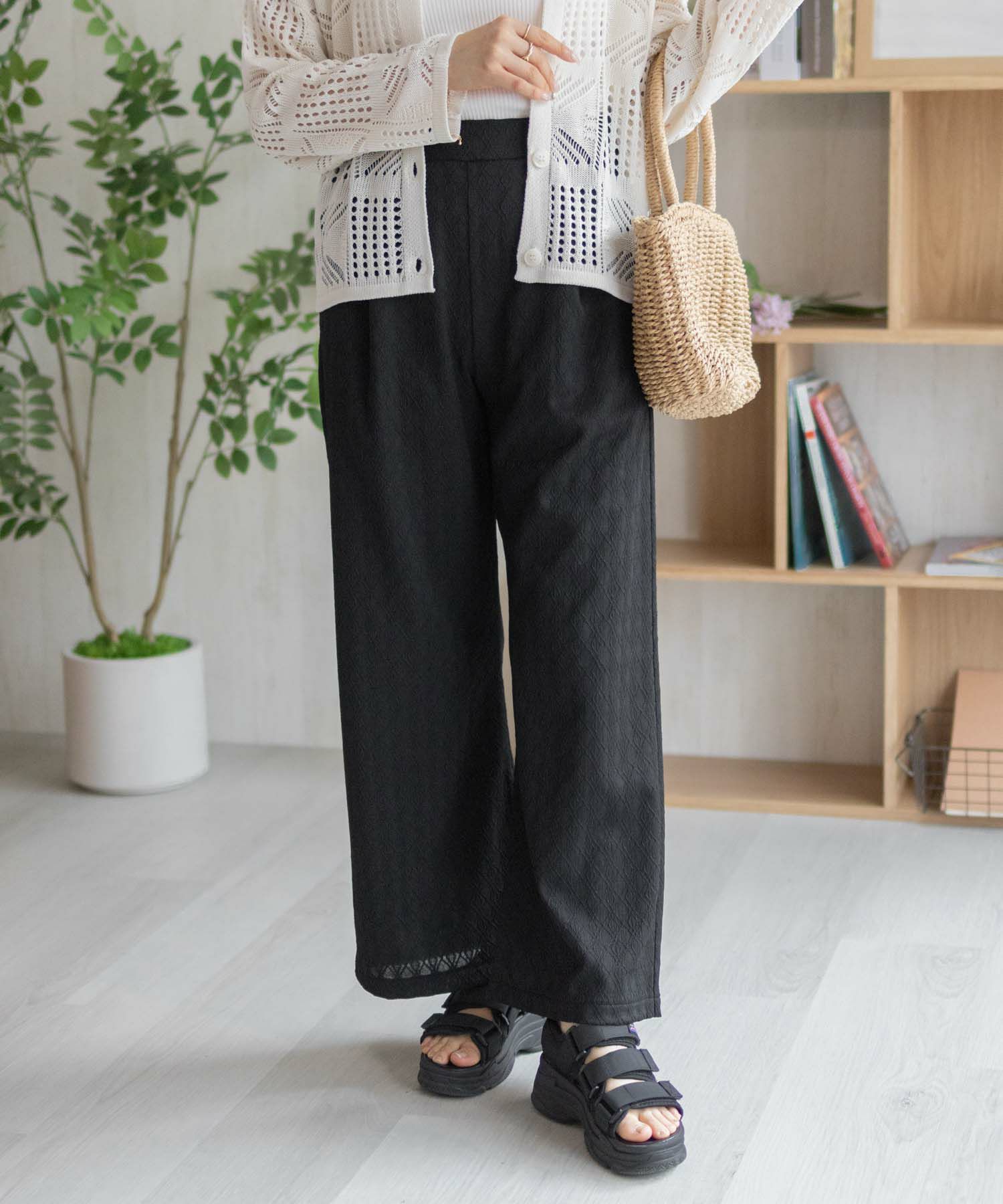 Howdy Marie  ジャガードセミワイドパンツ レディース商品画像-11