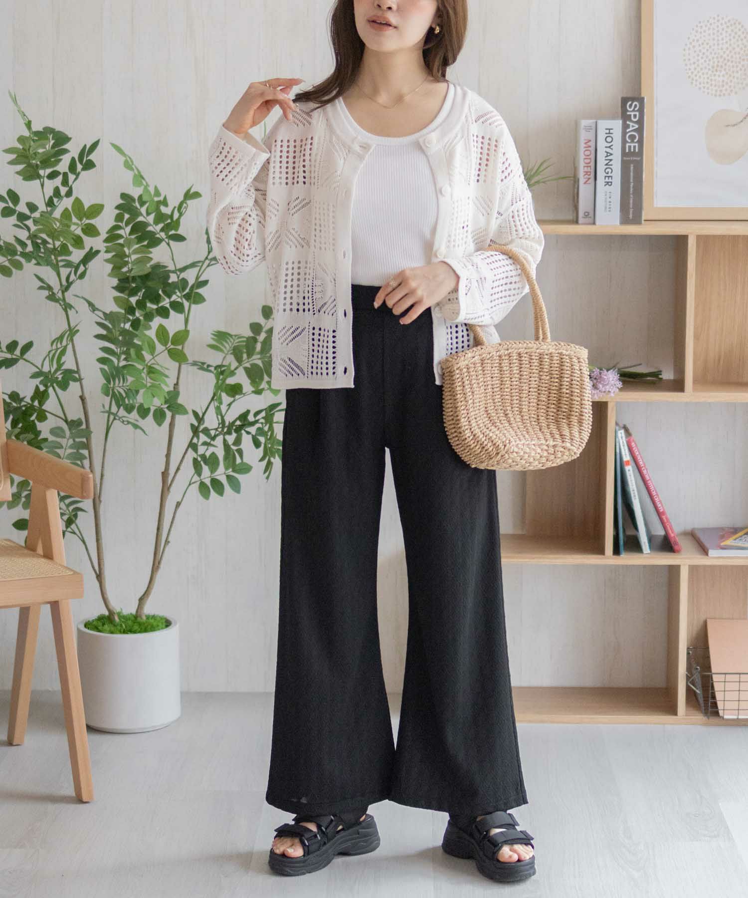 Howdy Marie  ジャガードセミワイドパンツ レディース商品画像-12