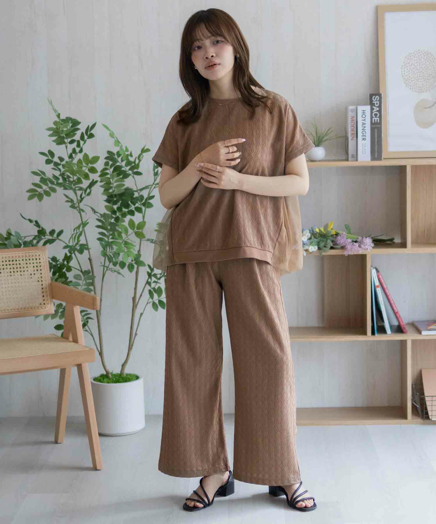 Howdy Marie ジャガードセミワイドパンツ レディース商品画像-20