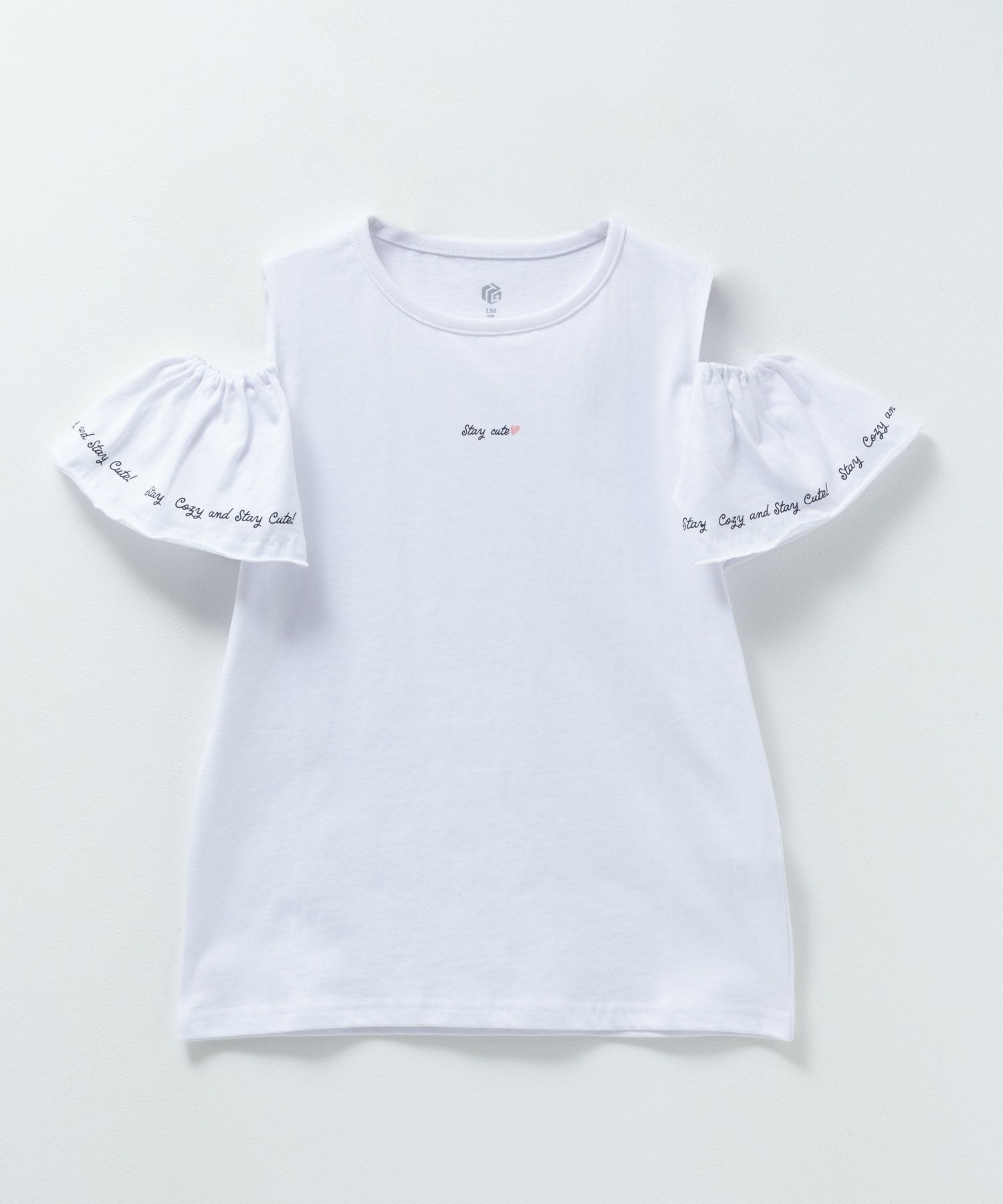 T-GRAPHICS 肩開きデザインプリント半袖Tシャツ キッズ ネコポス 対応商品