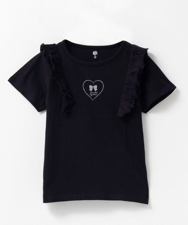 T-GRAPHICS  肩フリルデザインプリント半袖Tシャツ キッズ ネコポス 対応商品商品画像-1