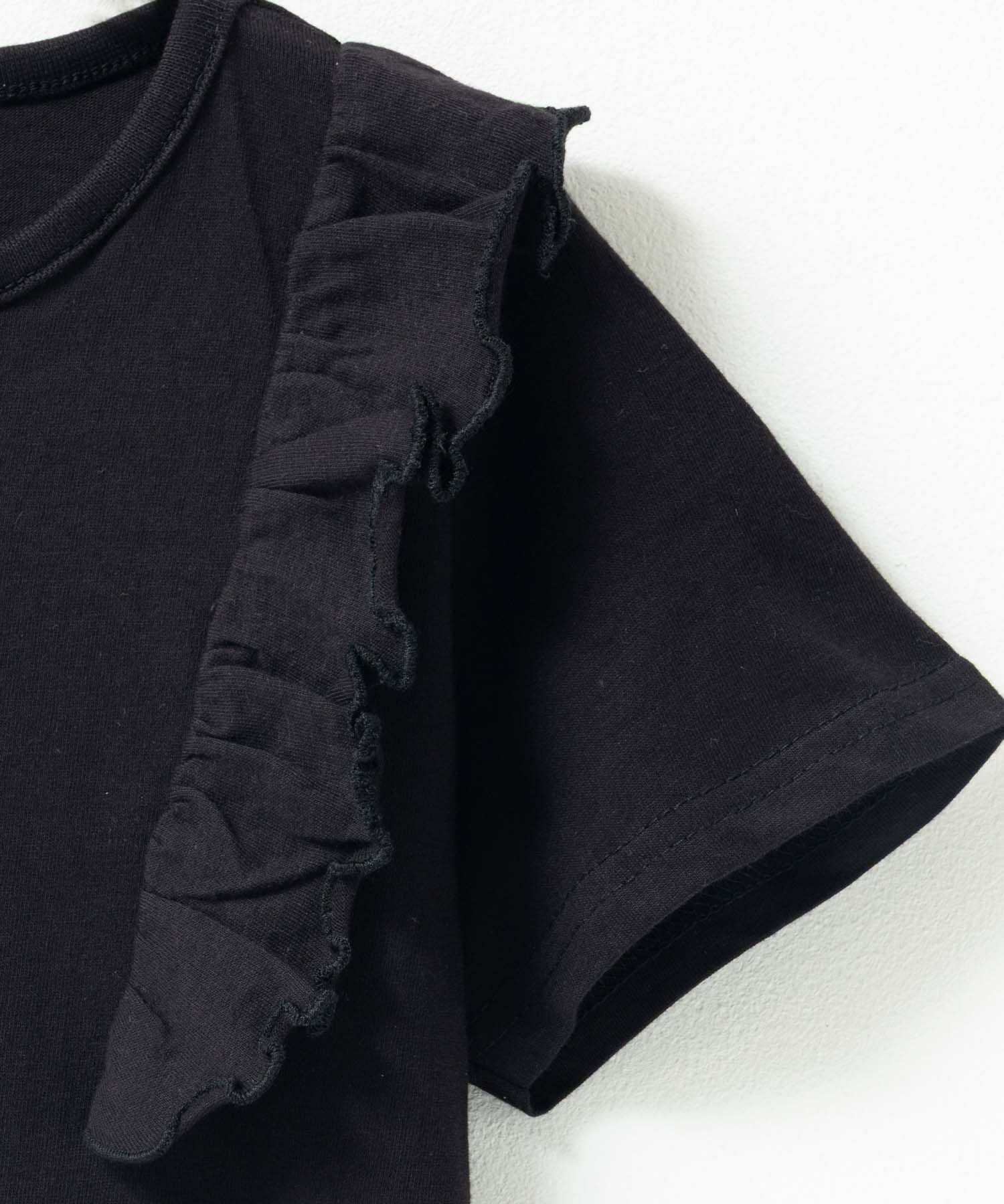 T-GRAPHICS 肩フリルデザインプリント半袖Tシャツ キッズ ネコポス 対応商品