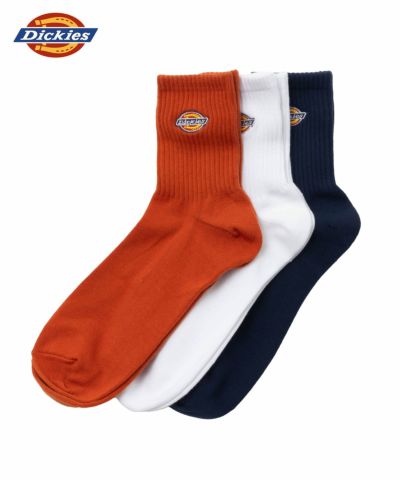 Dickies  クォーターソックス アソート刺繍 3足組 メンズ