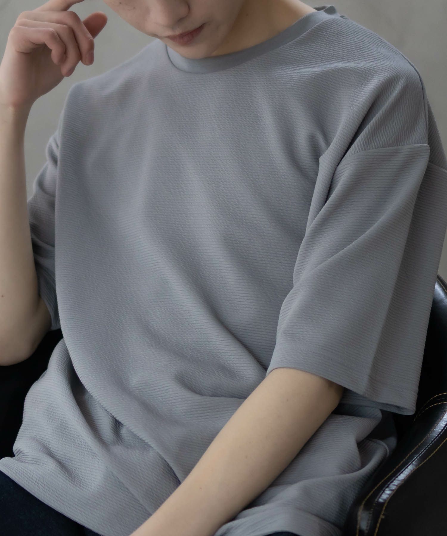 URBAN COLLECTION  AIR Smoosy ドライリップル 無地テーパードTシャツ メンズ メール便 対応商品商品サムネイル-2
