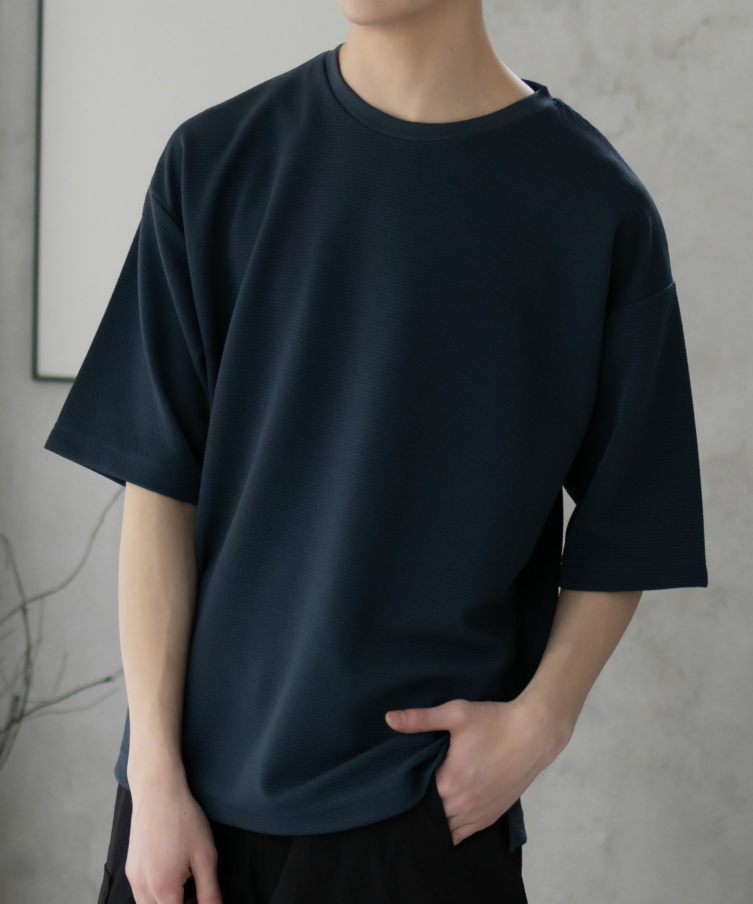 URBAN COLLECTION  AIR Smoosy ドライリップル 無地テーパードTシャツ メンズ メール便 対応商品商品サムネイル-4