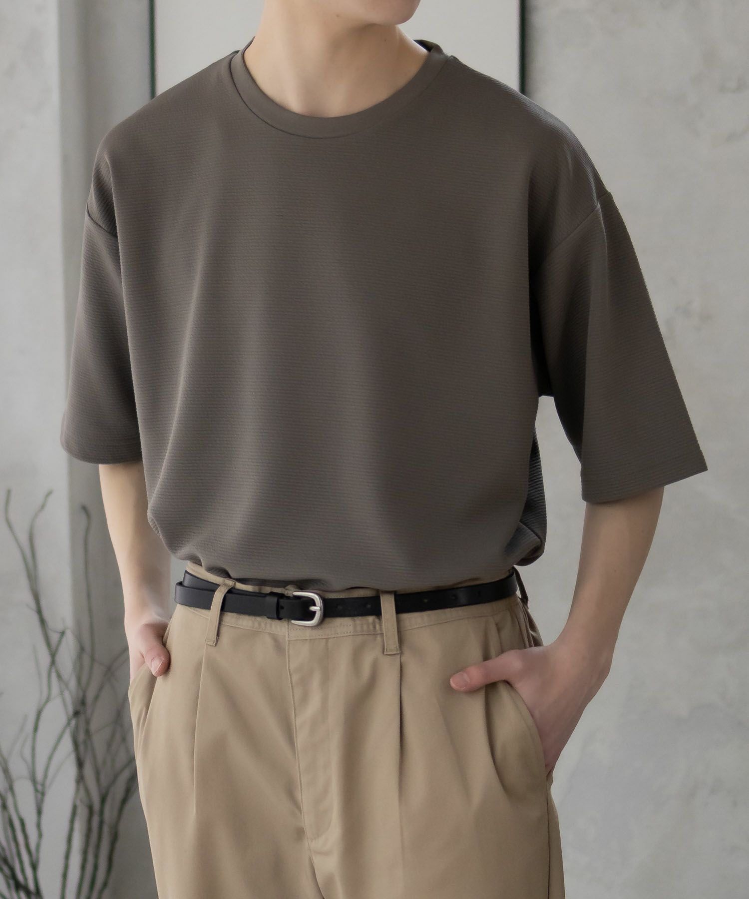 URBAN COLLECTION  AIR Smoosy ドライリップル 無地テーパードTシャツ メンズ メール便 対応商品商品画像-5