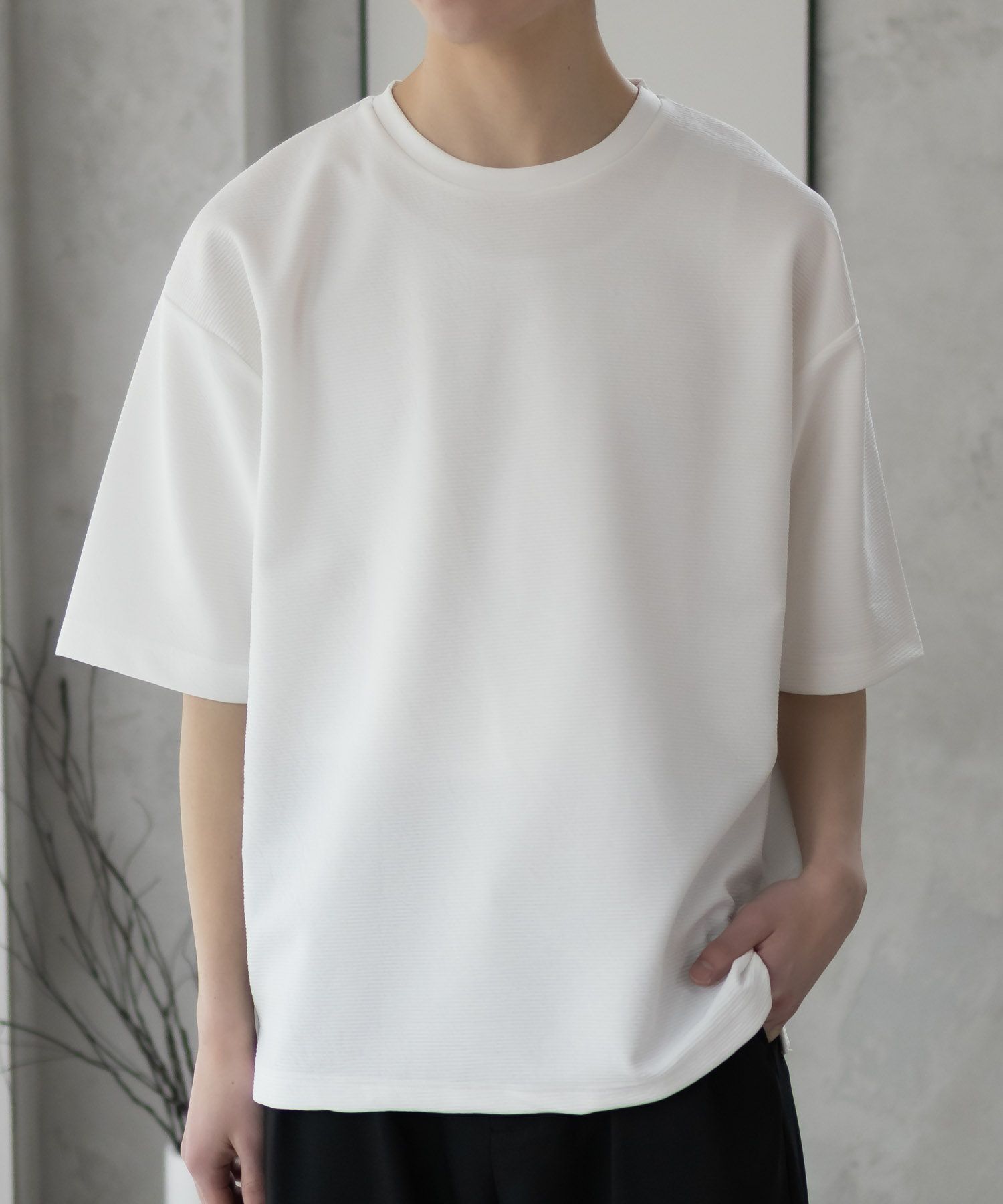 URBAN COLLECTION  AIR Smoosy ドライリップル 無地テーパードTシャツ メンズ メール便 対応商品商品画像-6