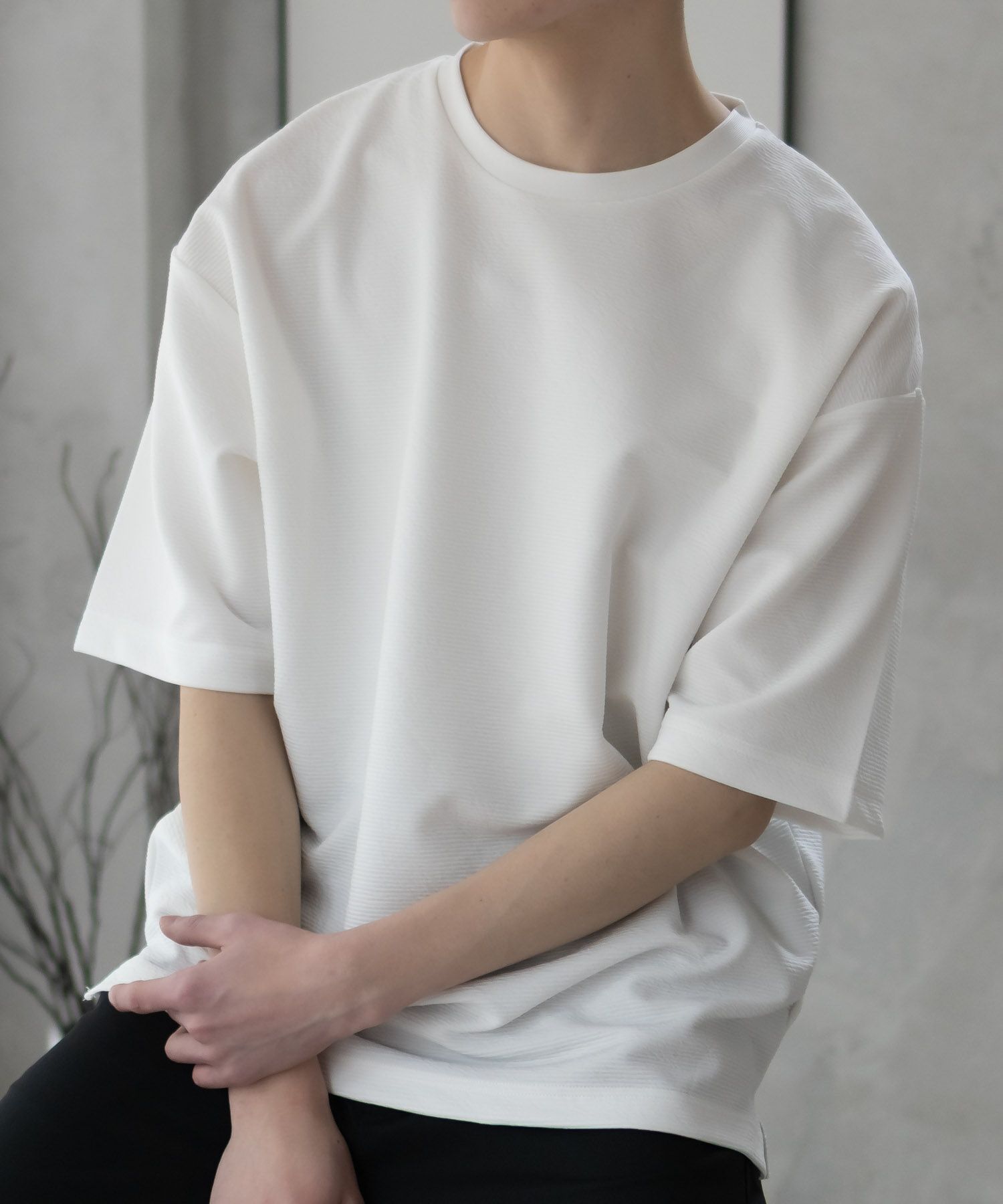 URBAN COLLECTION  AIR Smoosy ドライリップル 無地テーパードTシャツ メンズ メール便 対応商品商品画像-8