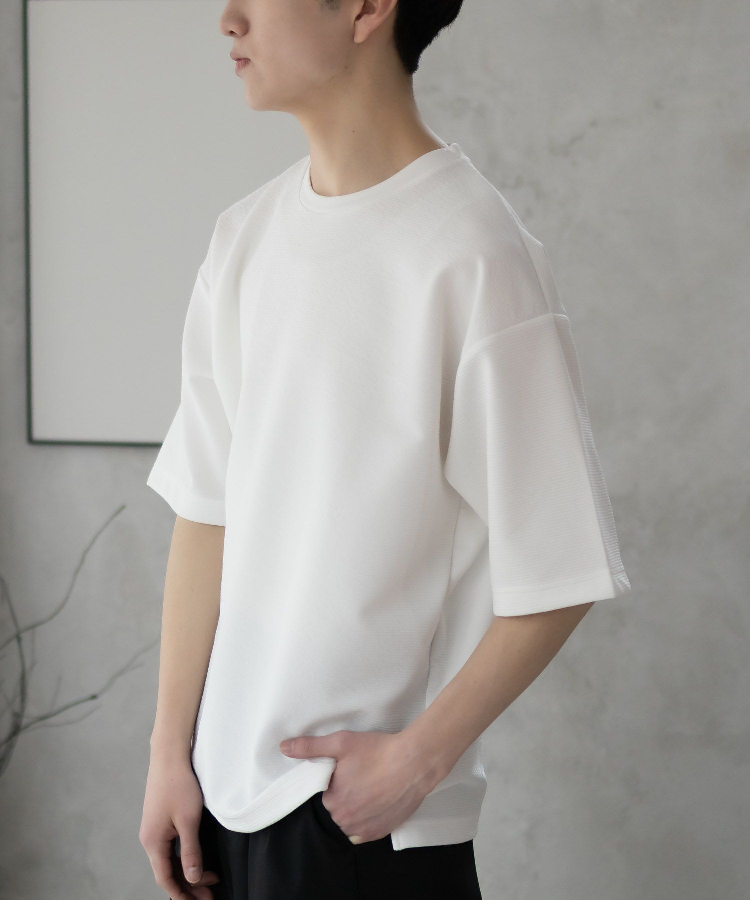 URBAN COLLECTION  AIR Smoosy ドライリップル 無地テーパードTシャツ メンズ メール便 対応商品商品画像-9