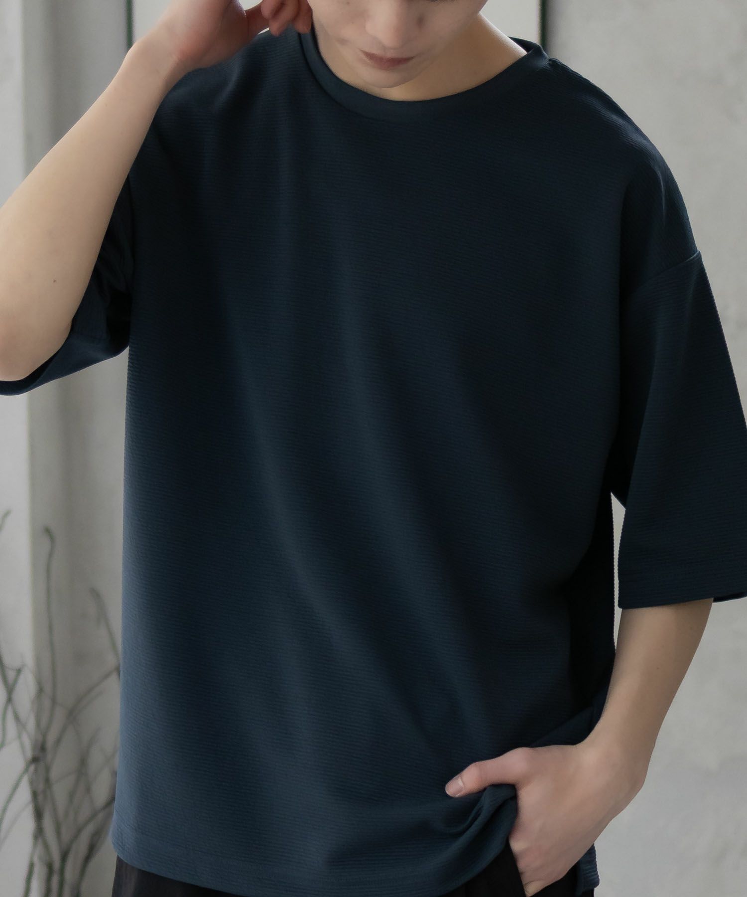 URBAN COLLECTION AIR Smoosy ドライリップル 無地テーパードTシャツ メンズ ネコポス 対応商品