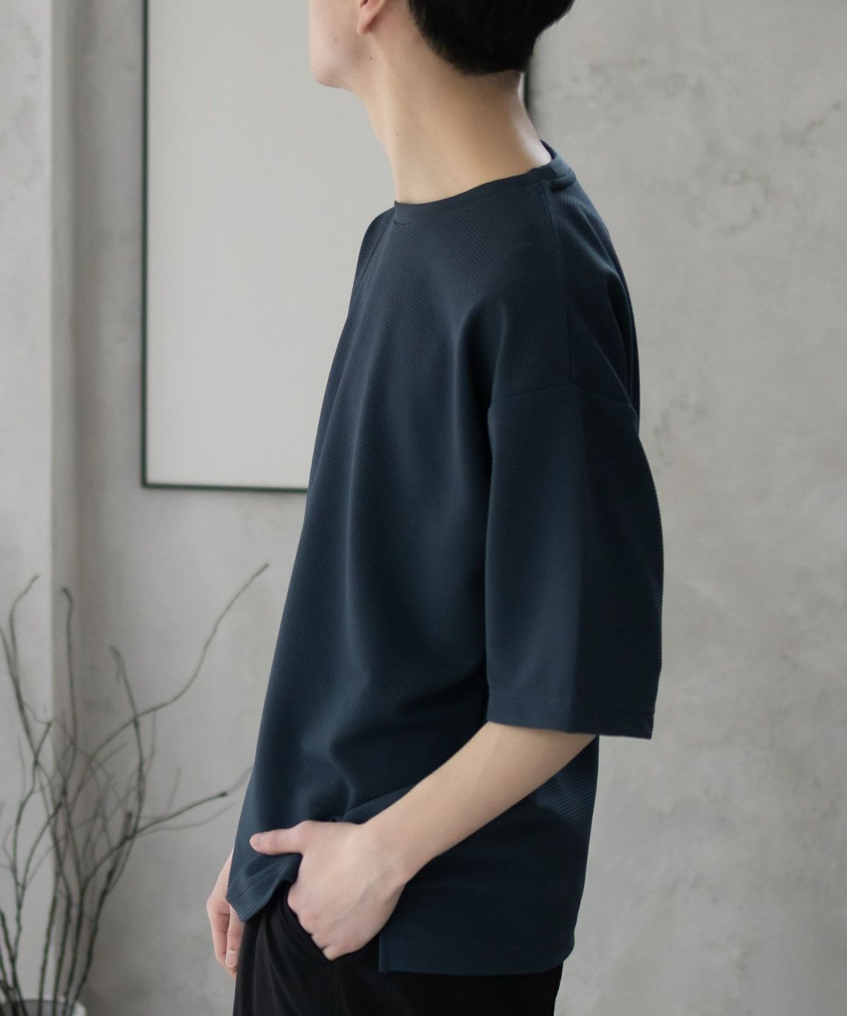 URBAN COLLECTION AIR Smoosy ドライリップル 無地テーパードTシャツ メンズ ネコポス 対応商品