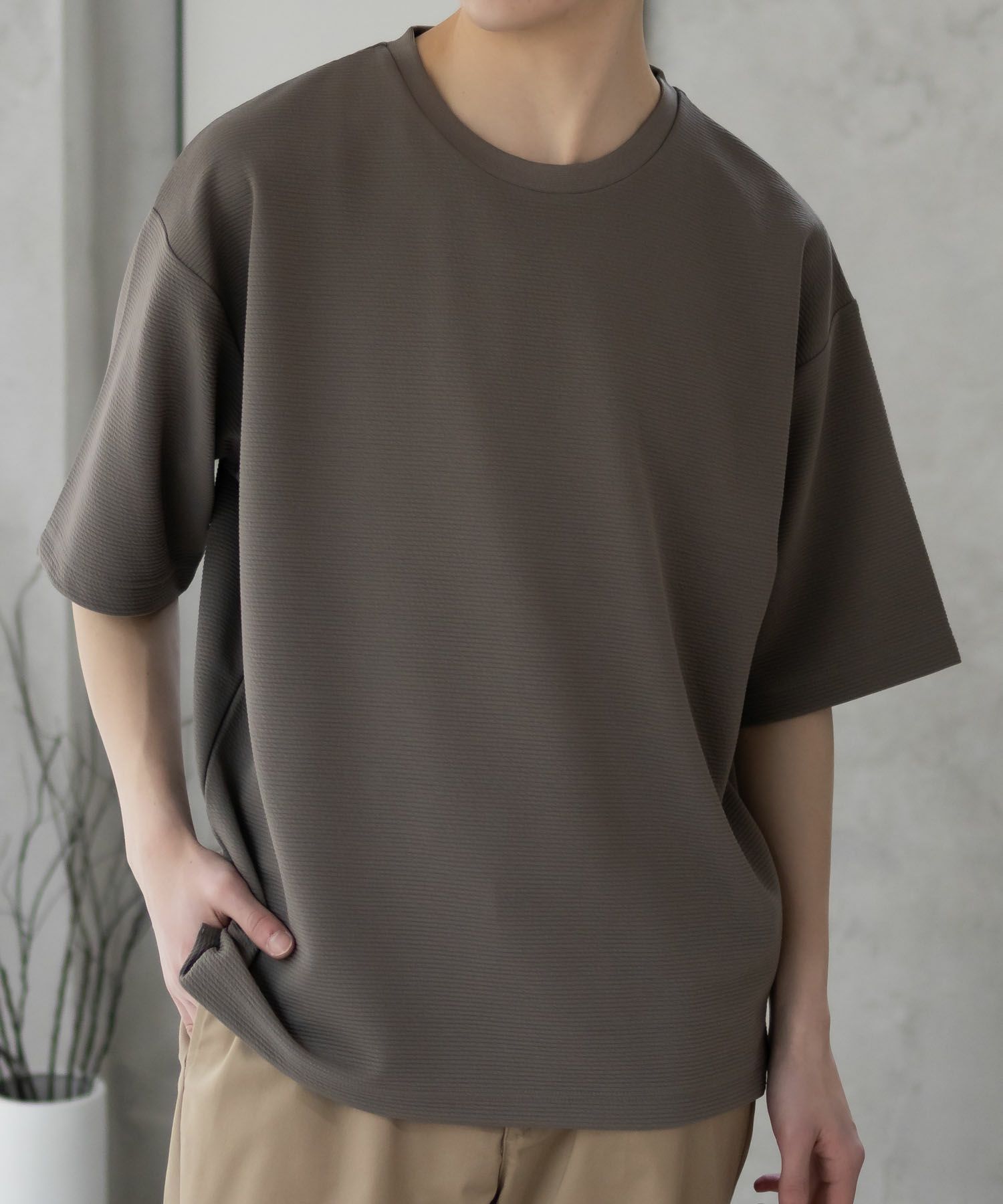 URBAN COLLECTION AIR Smoosy ドライリップル 無地テーパードTシャツ メンズ ネコポス 対応商品