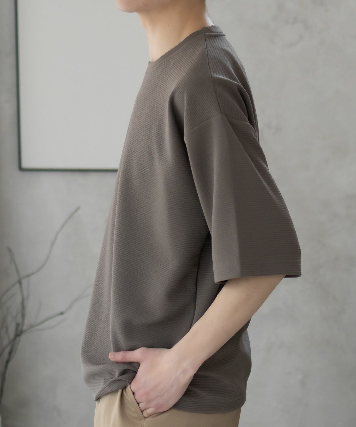 URBAN COLLECTION  AIR Smoosy ドライリップル 無地テーパードTシャツ メンズ メール便 対応商品商品画像-21