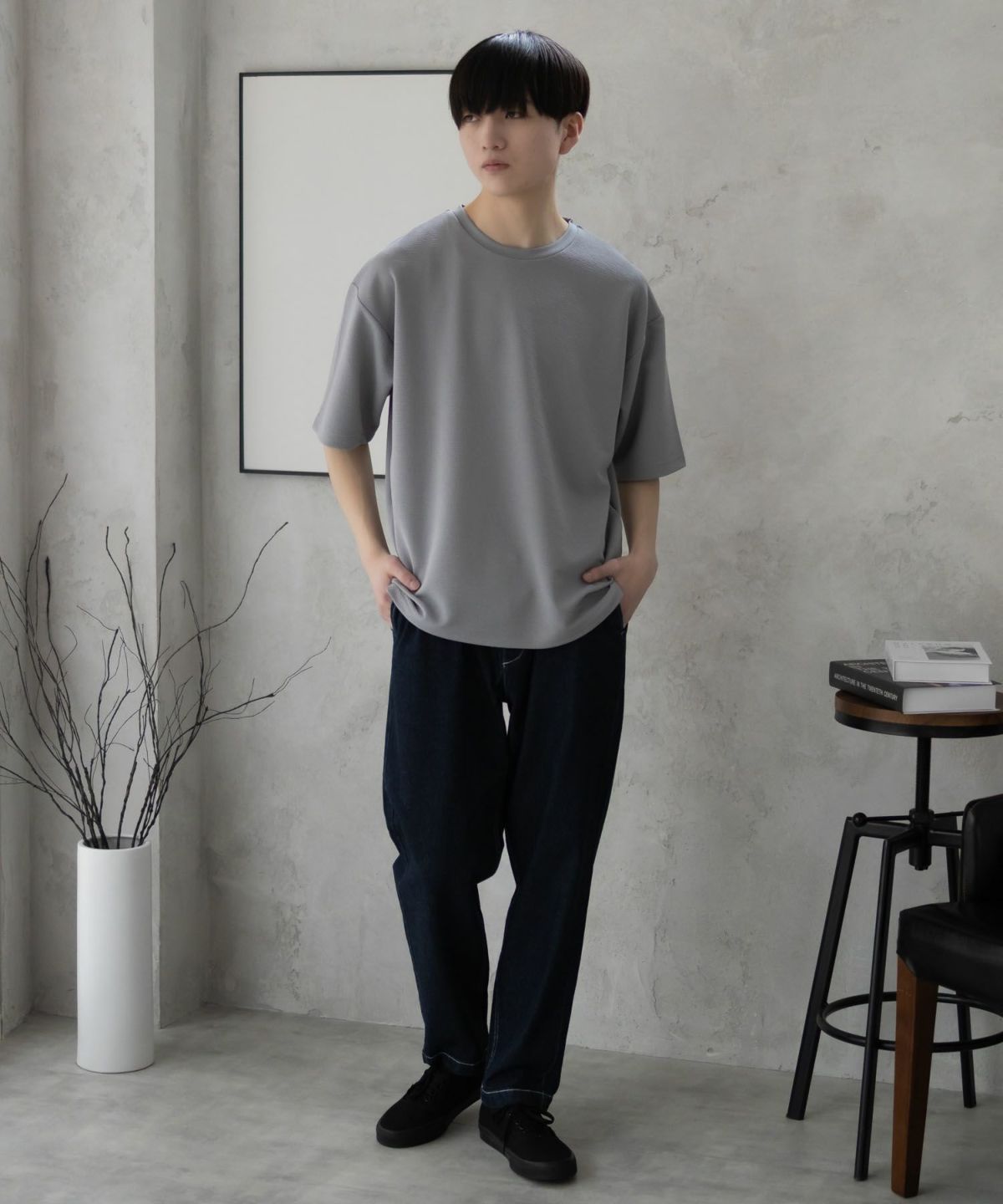 URBAN COLLECTION AIR Smoosy ドライリップル 無地テーパードTシャツ メンズ ネコポス 対応商品