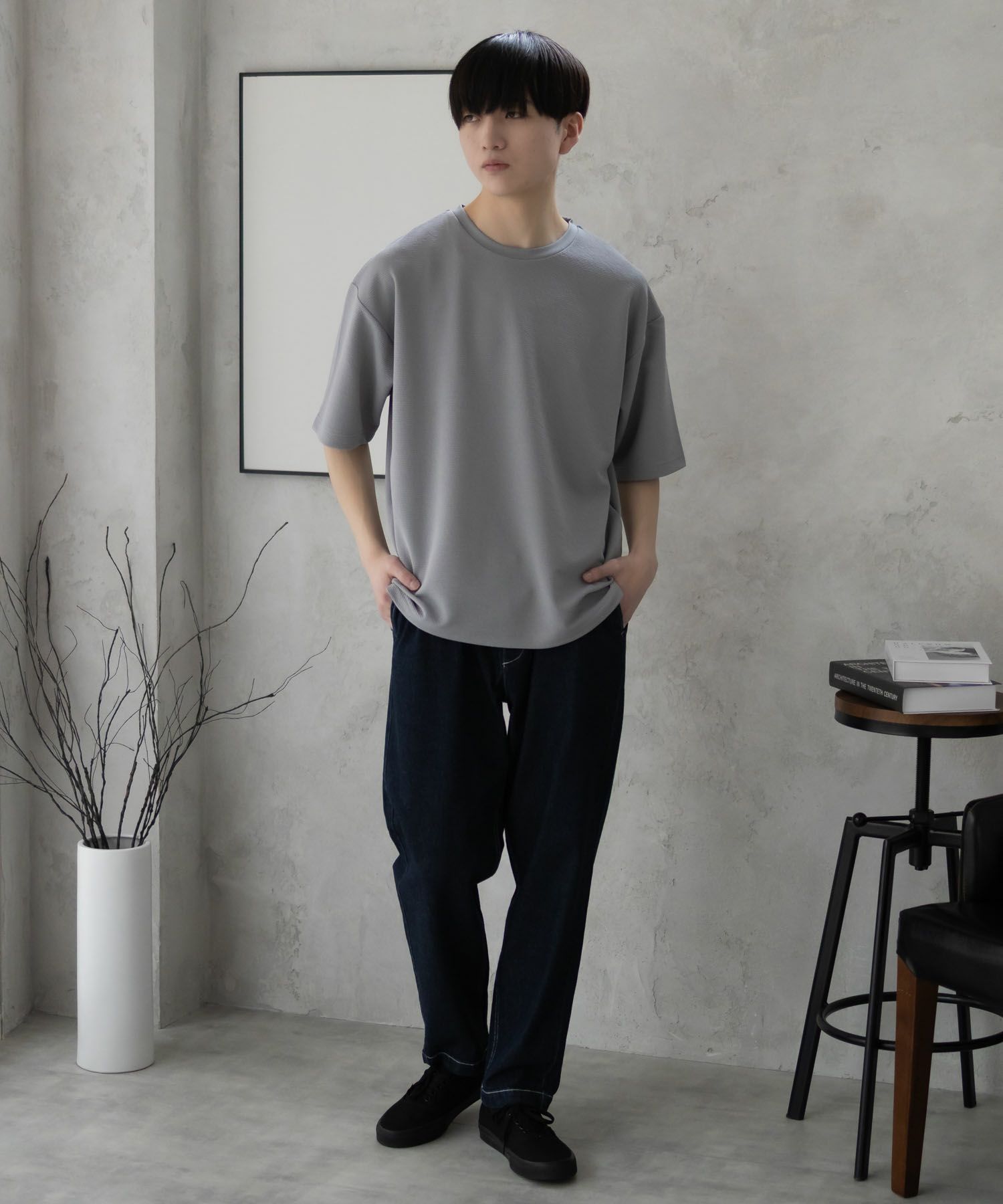 URBAN COLLECTION AIR Smoosy ドライリップル 無地テーパードTシャツ メンズ ネコポス 対応商品