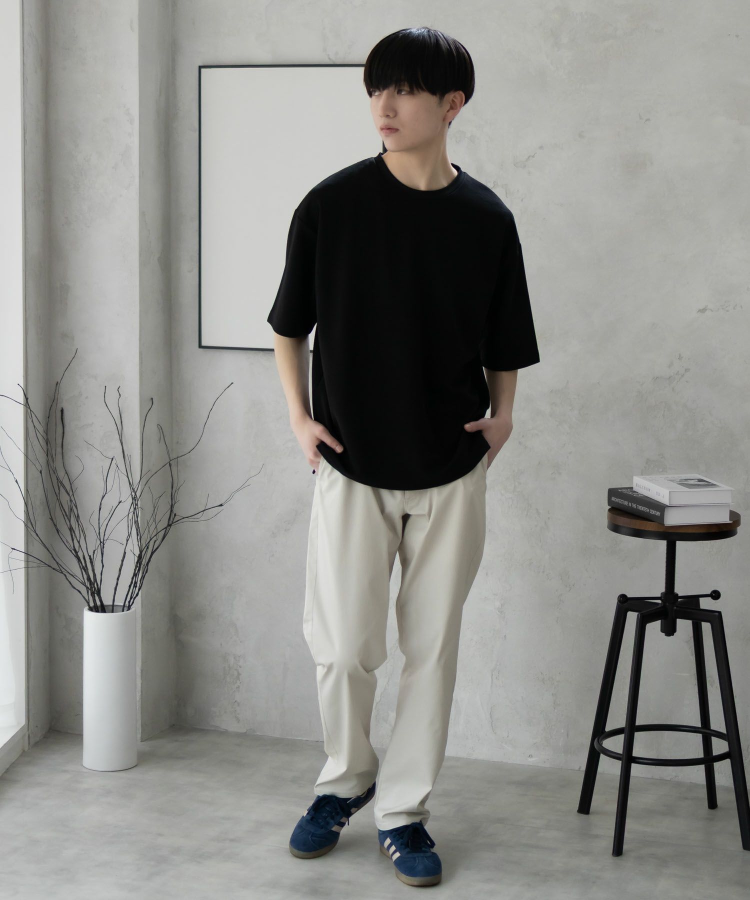 URBAN COLLECTION AIR Smoosy ドライリップル 無地テーパードTシャツ メンズ ネコポス 対応商品