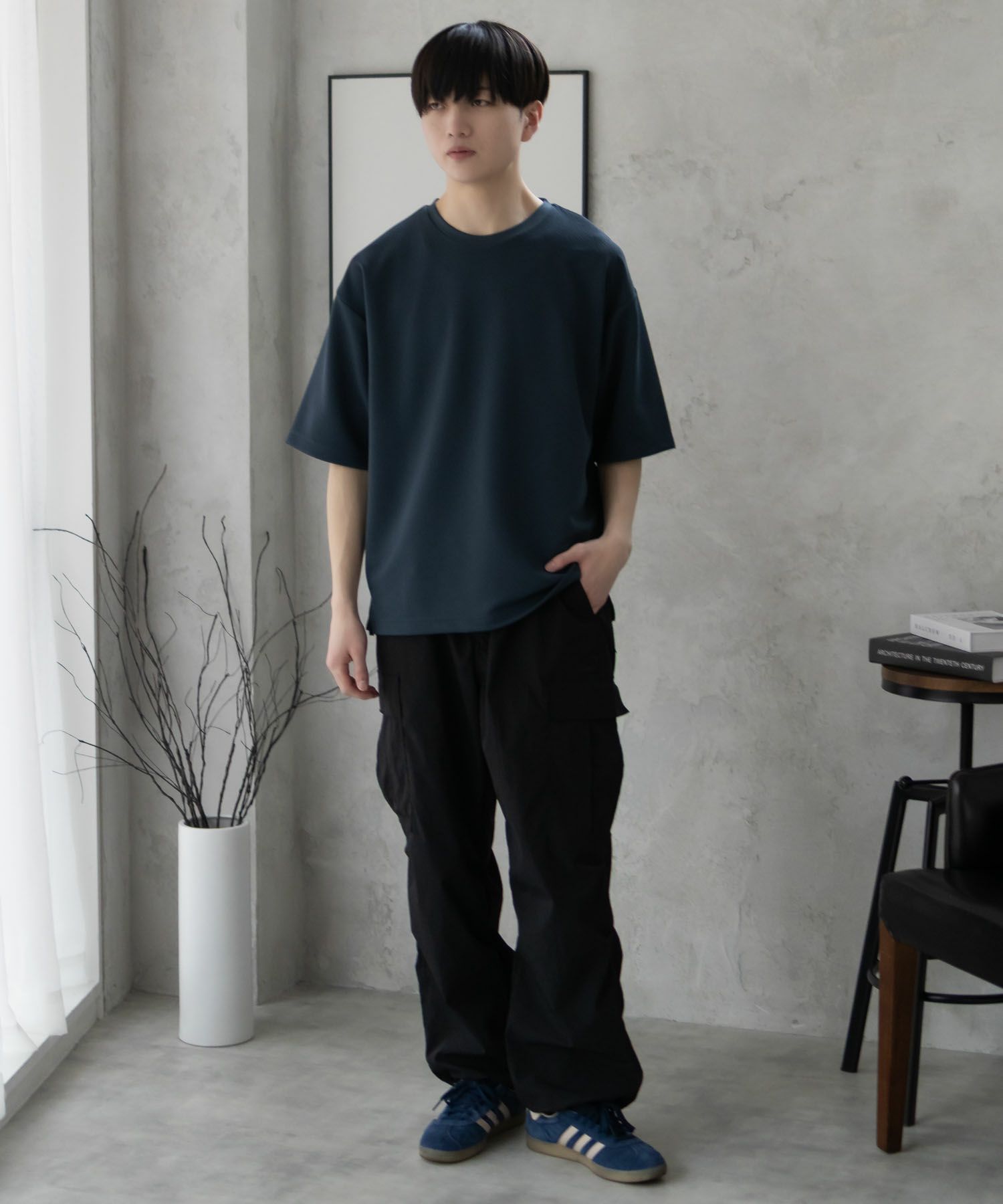 URBAN COLLECTION AIR Smoosy ドライリップル 無地テーパードTシャツ メンズ ネコポス 対応商品
