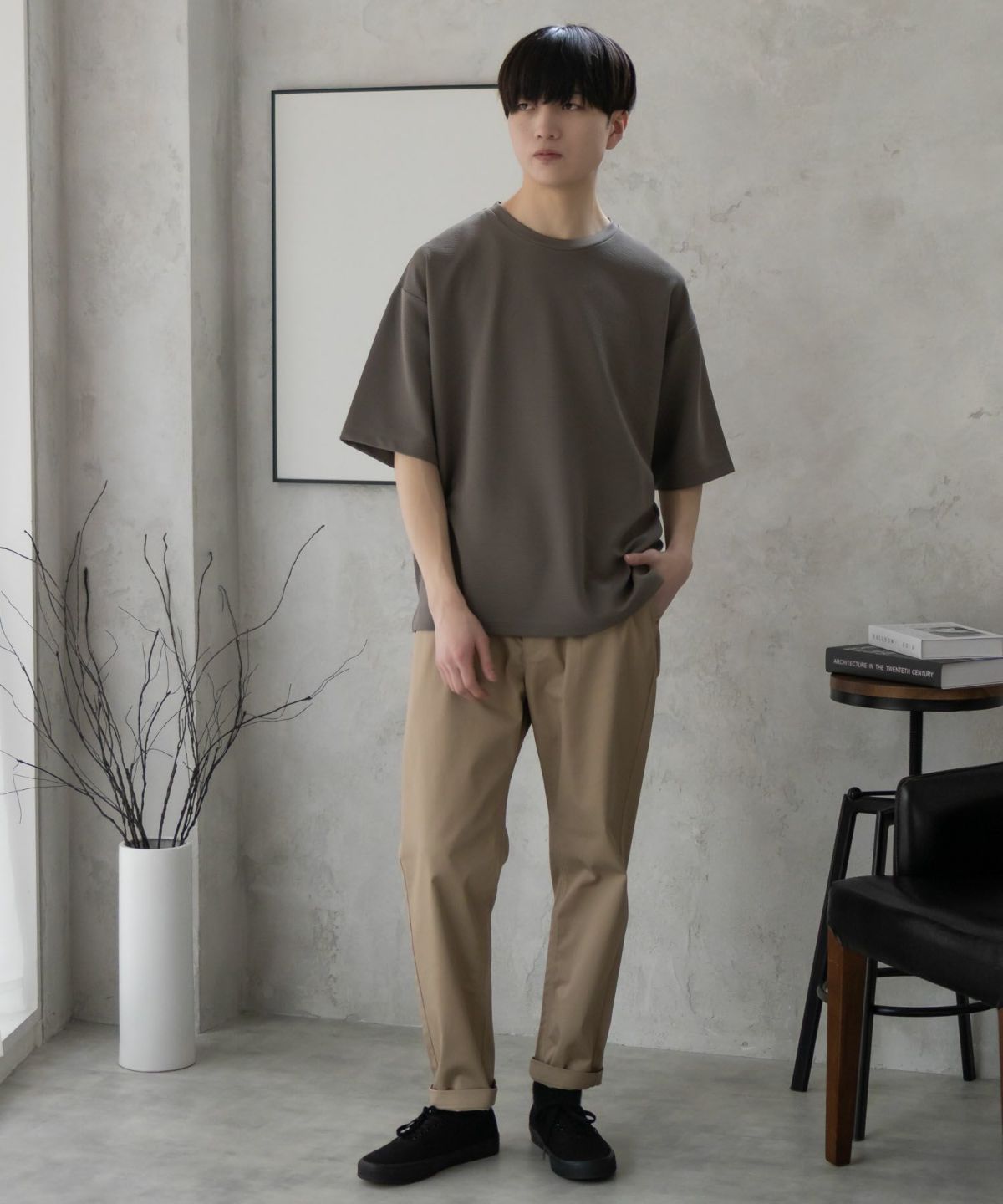 URBAN COLLECTION AIR Smoosy ドライリップル 無地テーパードTシャツ メンズ ネコポス 対応商品