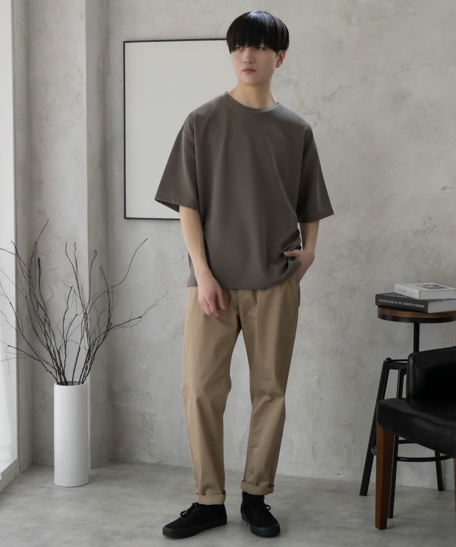 URBAN COLLECTION AIR Smoosy ドライリップル 無地テーパードTシャツ メンズ ネコポス 対応商品