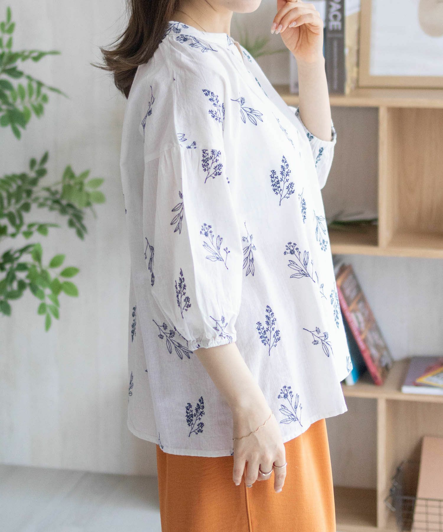 Howdy Marie  インドファブリック 綿麻刺繍プルオーバー レディース商品サムネイル-6