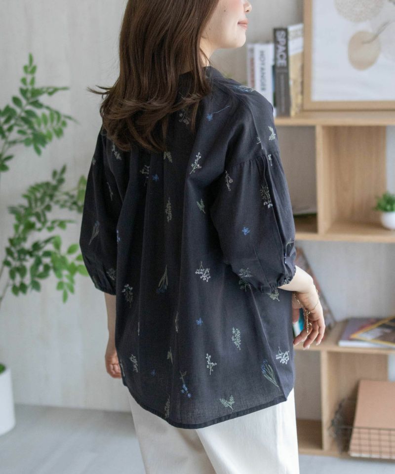 Howdy Marie インドファブリック 綿麻刺繍プルオーバー レディース商品画像-11