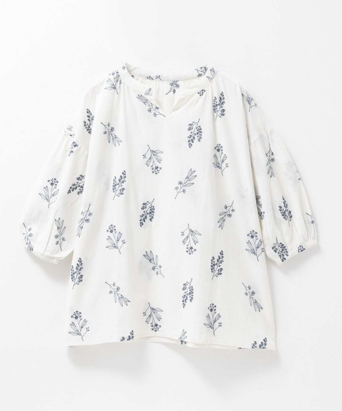 Howdy Marie インドファブリック 綿麻刺繍プルオーバー レディース