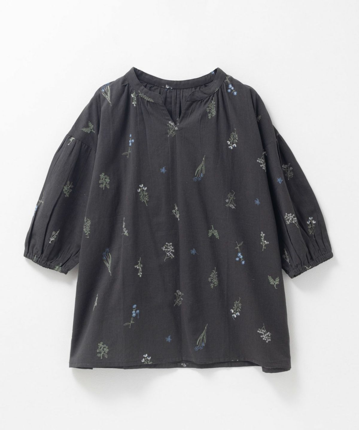 Howdy Marie インドファブリック 綿麻刺繍プルオーバー レディース