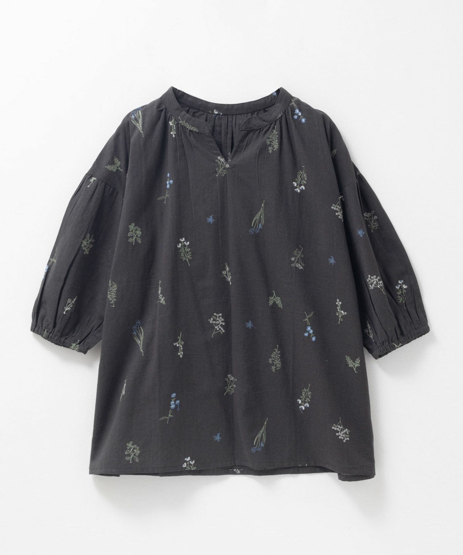 Howdy Marie インドファブリック 綿麻刺繍プルオーバー レディース