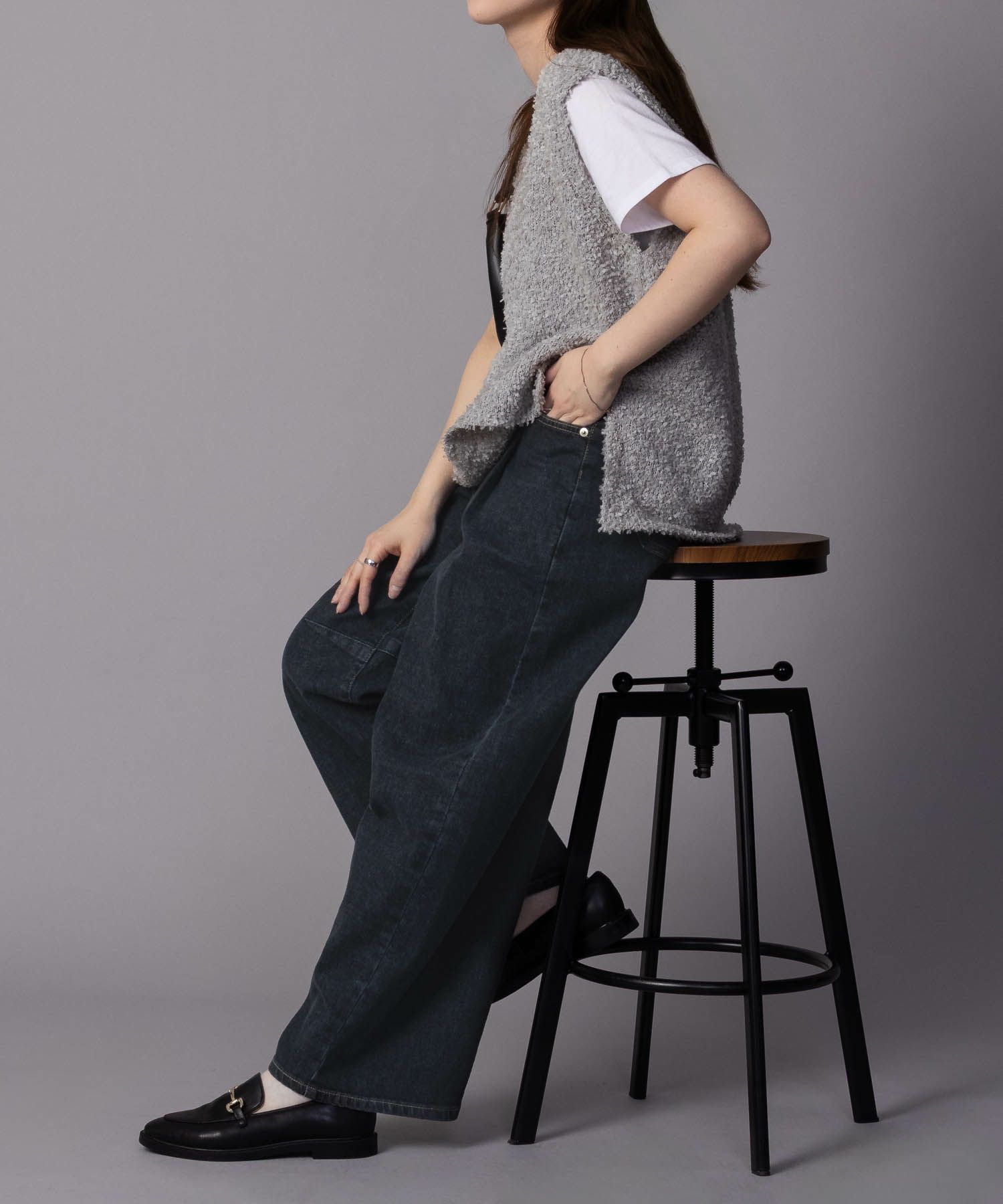 [期間限定価格]SOMETHING  HANA タックカーブデニムパンツ レディース商品画像-7