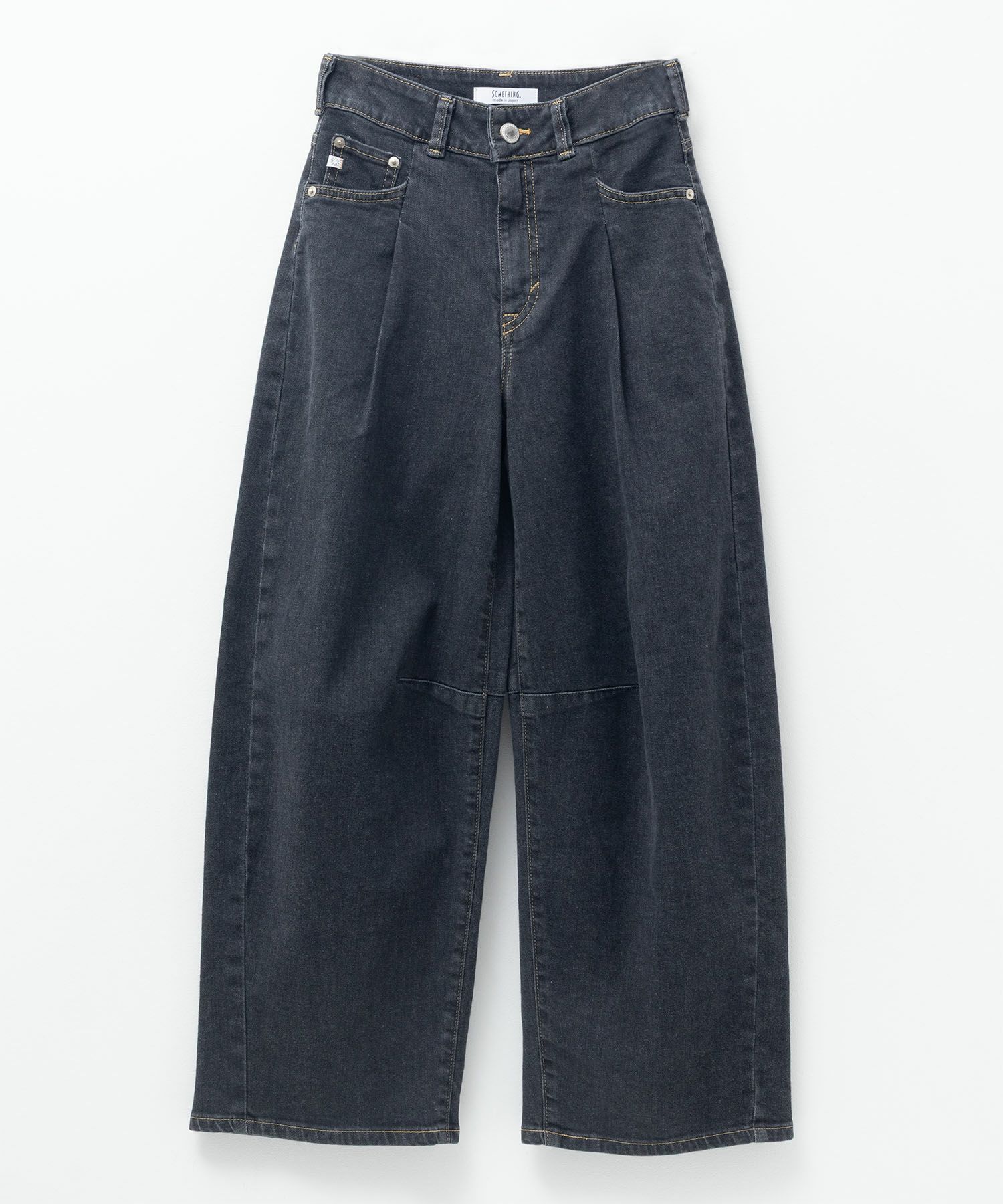 SOMETHING HANA タックカーブデニムパンツ レディース